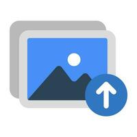 Upload photo icon, editable vector