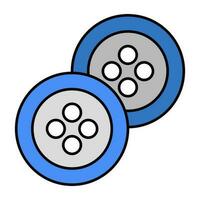 Conceptual flat design icon of sewing buttons vector