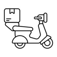 Scooter delivery icon, editable vector