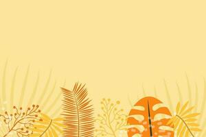 summer panorama, abstract illustration with jungle exotic leaves, colorful design, summer background and banner vector