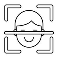 An editable design icon of face recognition vector