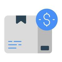 Conceptual flat design icon of cash on delivery vector