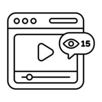 An icon design of online video views vector