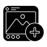 Add photo icon, editable vector