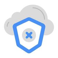 Perfect design icon of no cloud security vector