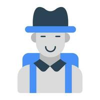 Waiter character, editable vector