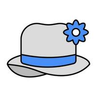 An editable design icon hat, headwear accessory vector