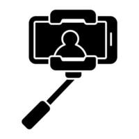 A unique design icon of taking selfie vector