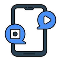 Trendy vector design of mobile video chatting