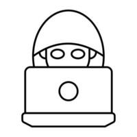 Mysterious person icon, hacker editable vector