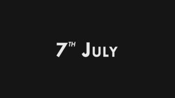 Seventh, 7th July Text Cool and Modern Animation Intro Outro, Colorful Month Date Day Name, Schedule, History video