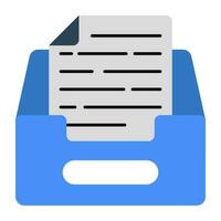 An icon design of document drawer vector
