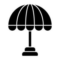 A solid design icon of outdoor umbrella vector