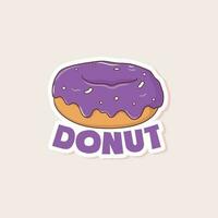 Colorful hand drawn donuts sticker vector