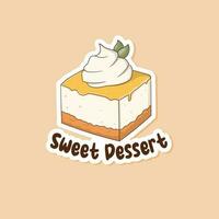 Colorful hand drawn sweet dessert sticker vector