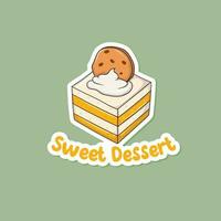 Colorful hand drawn sweet dessert sticker vector