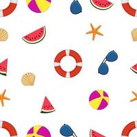 A pattern with watermelon watermelon and other things on a white background vector