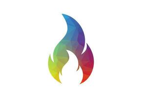 Low Poly and Creative Fire Flame logo design, Vector design concept