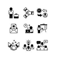 Recruitment and employee icon sheets design. HR human resources glyph style icon set vector