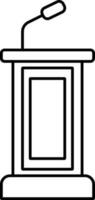 Isolated Speech Podium Icon In Line Art. vector