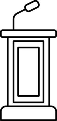 Isolated Speech Podium Icon In Line Art.