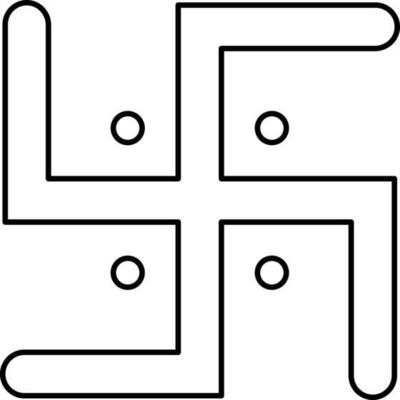 Black thin Line Art Of Swastika Symbol Or Icon.