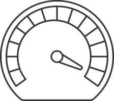 Black Thin Line Art of Speedometer Icon. vector