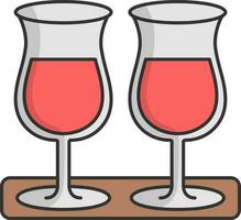 Isolated Wine Glass Icon In Red Color. vector