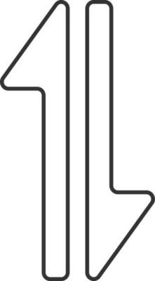 Up And Down Arrow Icon In Black Stroke.