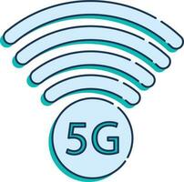 5G Network Icon Or Symbol In Blue Color. vector