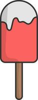 Illustration Of Popsicle Flat Icon In Red Color. vector