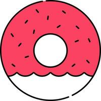 Isolated Donuts Icon In Red And White Color. vector