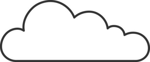 Black Stroke Illustration Of Cloud Computing Icon. vector