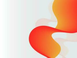 Gradient Orange Wavy Motion Against White Background. vector