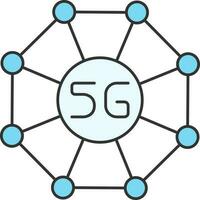 5G Connectivity Or Networking Flat Icon In Blue Color. vector