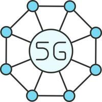 5G Connectivity Or Networking Flat Icon In Blue Color. vector