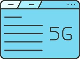 Blue 5G Website Page Icon In Flat Style. vector