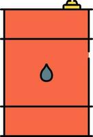 líquido barril naranja icono en plano estilo. vector