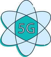 5G Connectivity Or Networking Flat Icon In Blue Color. vector