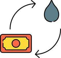 petróleo y dinero transacción plano vector. vector