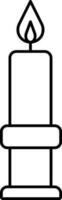 Isolated Candle Icon In Line Art. vector