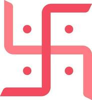 Red Swastika Structure Icon In Flat Style. vector