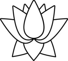 Isolated Lotus Flower Icon In Flat Style. vector