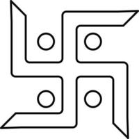 Isolated Swastik Icon In Line Art. vector