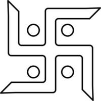 Isolated Swastik Icon In Line Art. vector