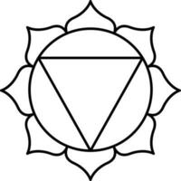 Triangle Sacred Icon In Line Art. vector