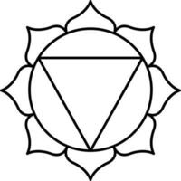 Triangle Sacred Icon In Line Art. vector