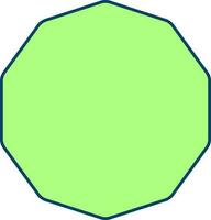 Isolated Decagon Icon Or Symbol In Green Color. vector