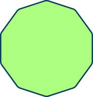 Isolated Decagon Icon Or Symbol In Green Color. vector