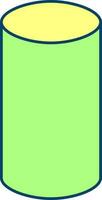 Cylinder Shape Or Icon In Yellow And Green Color. vector